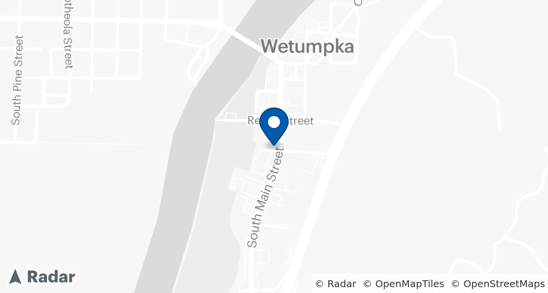 Map of Dairy Queen Location:: 308 S Main St, Wetumpka, AL, 36092-2805
