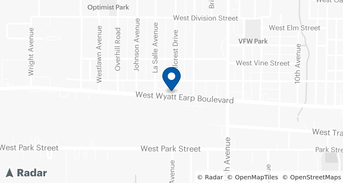 Map of Dairy Queen Location:: 1700 W Wyatt Earp Blvd, Dodge City, KS, 67801-3256