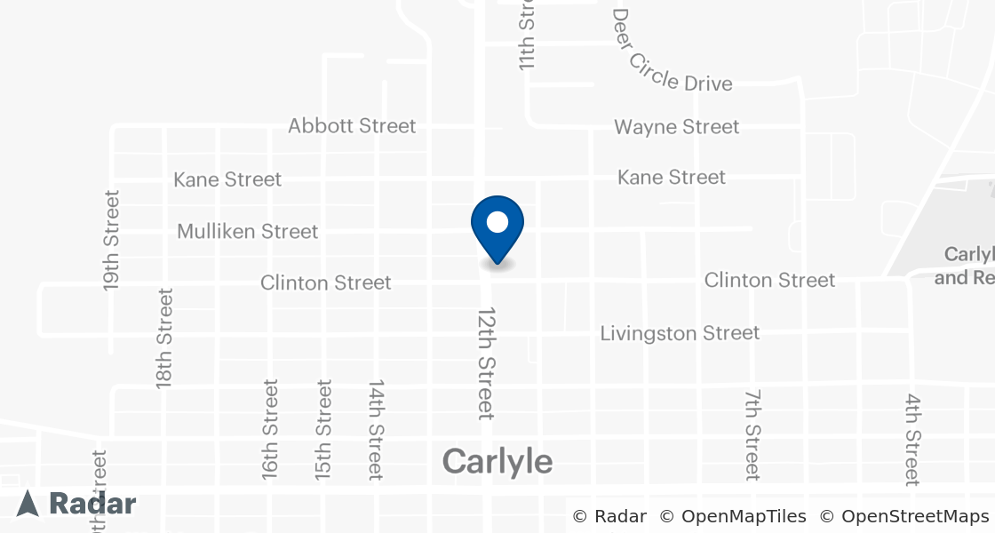Map of Dairy Queen Location:: 910 12th St, Carlyle, IL, 62231-1200