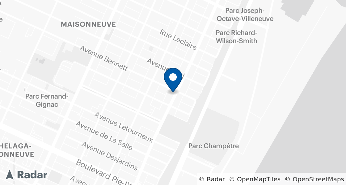 Map of Dairy Queen Location:: 4545 Sainte-Catherine Rue E, Montreal, QC, H1V 1Y6