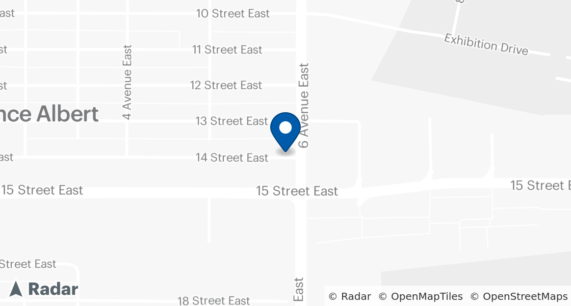 Map of Dairy Queen Location:: 1375 6th Ave East, Prince Albert, SK, S6V 0R1