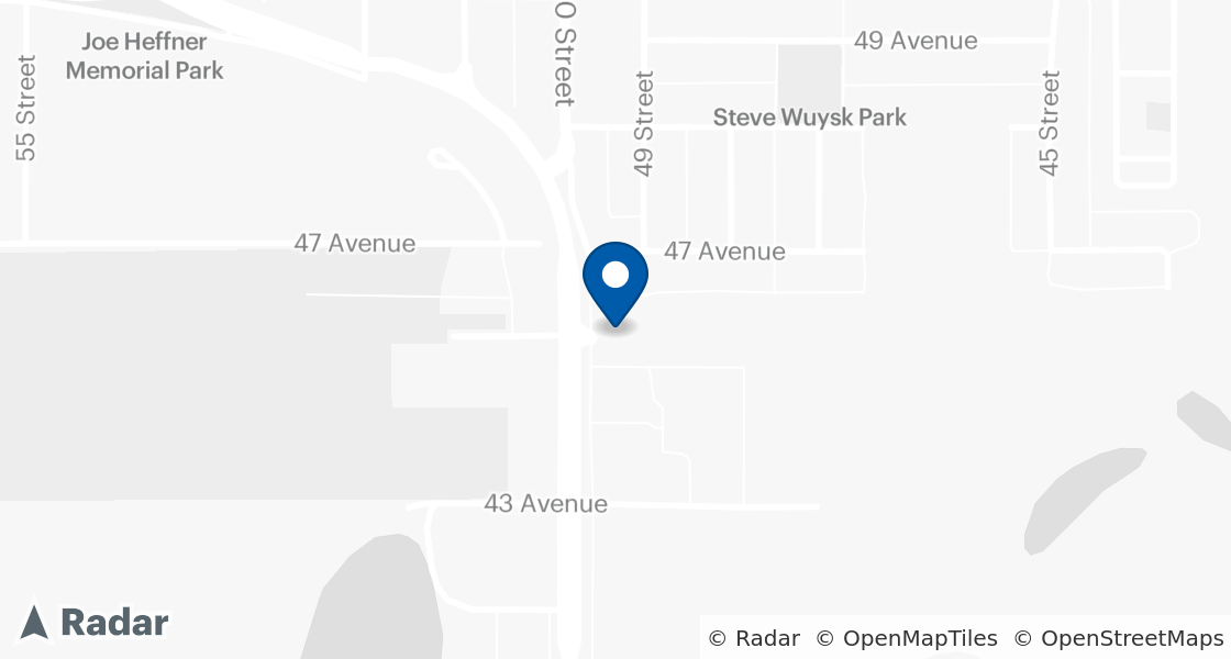 Map of Dairy Queen Location:: 4605 50th St, Cold Lake, AB, T9M 1Y6